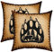 Bär Paw Drucken Kissenhülle Boys Natur Wildtiere Bär Head Kissenbezüge 45x45cm 2er Set Kissenbezüge Wild Tiere Sofakissen Couchkissen Natural Thema Braun Exotisch Style Dekokissens