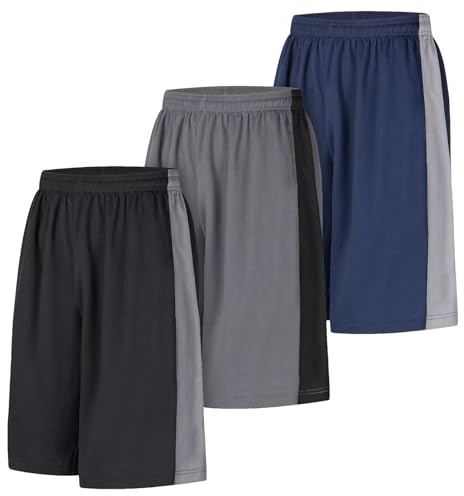 LukBerd Lange Herren-Shorts, Basketball, Fitnessstudio, schnelltrocknend, Camouflage-Shorts mit Taschen