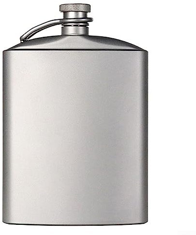 260ml Titanium Hip Flask Pocket Liquor Flagon with Screw Cap Clip Hydration Bottle, Hip Flask for Liquor for Climbing Camping Barbecue Party
