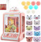 Woeau Mini Claw Machine - Claw Machine Arcade Game with Music and Lighting Grabber Machine with 10 Dolls and 10 Twisted Eggs Giving Children The Best Gift(Pink)