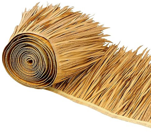 49.2ft Tiki Straw Roof–Mexican Style Artificial Palm Thatch Rolls,Tiki Bar Hut Grass Duck Boat Blinds Grass Runner Rolls Palapa Thatch Roofing for Garden Patio Umbrella Covers Fence Party Decoration