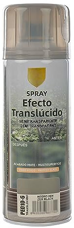 H HANSEL HOME Pintura Spray Vidrio y Cristal, Spray Esmerilado Cristal, Pintura para Pintar Vidrio, Efecto Translúcido Semitransparente - Negro Zen 400ml