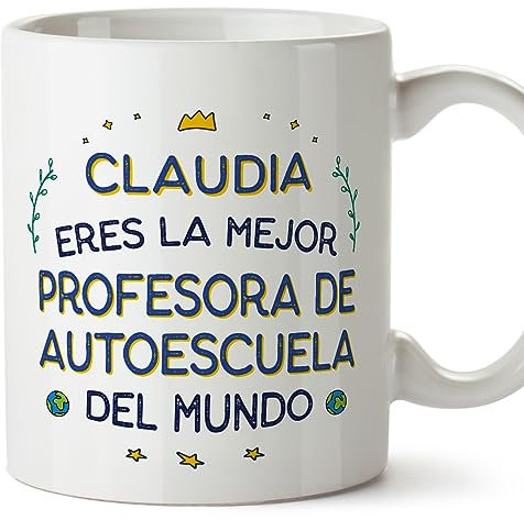 MUGFFINS Tazas Personalizadas para PROFESORA DE AUTOESCUELA mujer - En Español - Mejor del Mundo - 11 oz / 330 ml - Regalo Personalizable original y divertido