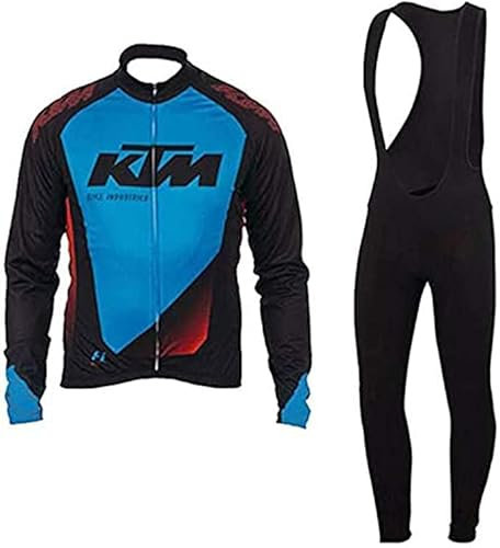 assocauicy Radtrikot Herren Langarm Set,Fahrradhose Herren Rennrad Bekleidung mit 3D Sitzpolster Taschen für mehr Komfort beim Fahren