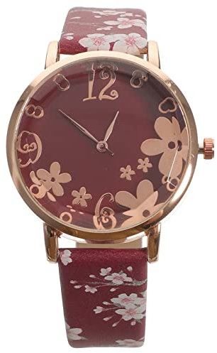 Hemobllo Floral Quartz Watch for Women Elegant Analog Stylish Design for Parties and Weddings Comfortable Wristwatch for Girls