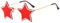GLGHMH Strass-Sternbrille, randlos, sternförmig, flippig, glitzernd, modisch, funkelnde Sonnenbrille für Sommer, Strand, Party, Festival, Damen, Herren, Teenager (rot)