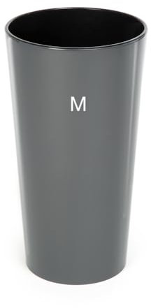 MELTOM Blumenkübel Rund Hochglanz Slim Blumentopf mit Herausnehmbaren Einsatz (Anthrazit, M-36cm)