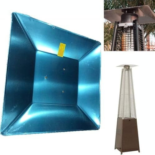 Terrassenheizer Reflektorschild für Glasrohrheizstrahler Ersatzoberteil 4-seitig Pyramide Terrassenheizer Quadrat Schild, Lochabstand 2 3/10.2 cm (Reflektorschild)