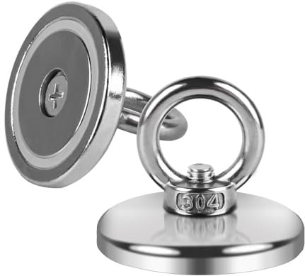 Magnete Stark, 2 Stück Neodym Magnete Extra Starke Magnete Magnetfischen Set, Starker Magnet Stark, Angelmagnete Extra Stark für Werkstatt Zuhause zum Magnetfischen im Wasser(D42mm)