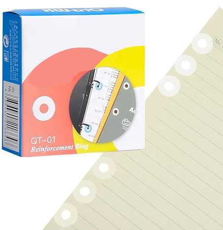 250 Stück Lochverstärkungsringe,Lochverstärker Selbstklebend,Verstärkungsringe Lochverstärker,15 mm Papier Ringlochverstärker für lose Blätter,Weiß