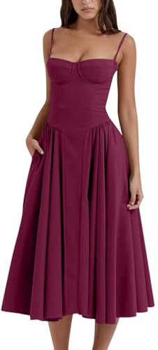 Generic Robe Cocktail Femme Femme Robe Ceremonie Fille Robe De Soirée Robe Femme Soiree Robe Femme Chic Robe Paillette Femme Robe Courte Sexy Robe De Mariée Mousseline Floral Protection Rose Vif L