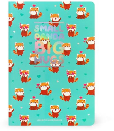 Legami - Notizbuch mit weißer Seite, Medium, Format A5, 14,2 x 21 cm, Notizbuch für Notizen, weiß, aus FSC-zertifiziertem Papier, Motiv Red Panda