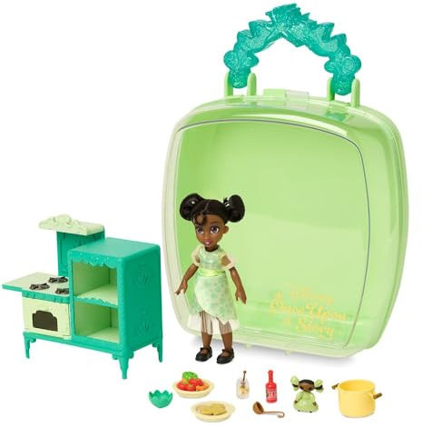 Disney Store Officiel Princess Tiana Once Upon a Story Mini Poupée La Princesse et la Grenouille Poupées Princesse 12,7 cm Jouets pour Fille Jouets Princesse Jouets Princesse pour Fille Anniversaire