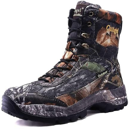 WHLWDH Neu Bottes de chasse imperméables pour hommes avec motif camouflage, bottes tactiques militaires, chaussures d'extérieur respirantes et antidérapantes, bottes de jungle légères,C-43