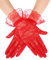 UCLEVER Damen Kurze Spitze Hochzeit Handschuhe Sommerhandschuhe Elastische Sonnencreme UV Schutz Fahrhandschuhe (Rot)
