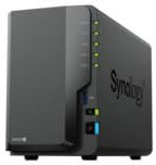 Synology DS224+ Station de disque NAS à 2 baies (Intel Celeron J4125 4 cœurs 2,0 GHz, 2 Go de RAM DDR4, 2 x RJ-45 1 GbE) avec 2 disques durs de 12 To