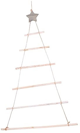 CAXUSD Scala in Legno Per Alberi Di Natale Scala Sospesa Ai Rami in Legno Pregiato