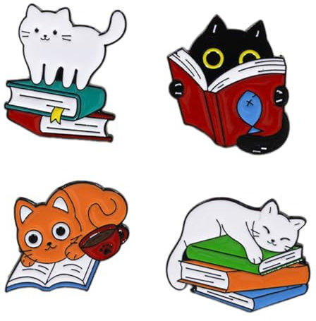 4 Pcs Pins, Badge Chat mignon, broche homme et femme vetement, Pour Vêtements, Foulards, Jeans, Décoration DIY