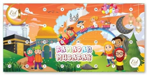 Ramadan Kalender für Kinder | Countdown Calendar | Eid Mubarak - gefüllt mit Schokolade (100% Halal)