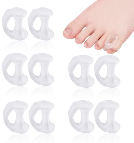GGUFAY 10 Pièces Séparateurs D'orteils en Gel Séparateur Petit orteil Séparateurs d’Orteils Correcteurs d’Orteils Écarteur Orteil Silicone pour Chevauchement des Orteils, Blister, Pression, Douleur