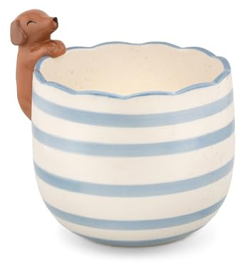 Sass & Belle Peeking Sausage Dog Planter - Indoor Plant Pot, Animal Design for Cactus or Succulent, Ceramic plant pots for Home Décor, Flower Pot Designed by Sass and Belle