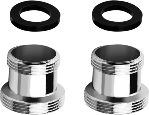 2 Stück Wasserhahn Adapter M18 auf M22 – Gewindeadapter für Innen- & Außengewinde, Messing Anschlussstück mit Gummidichtung für Küche, Bad, Waschbecken, Luftsprudler & Wasserfilter