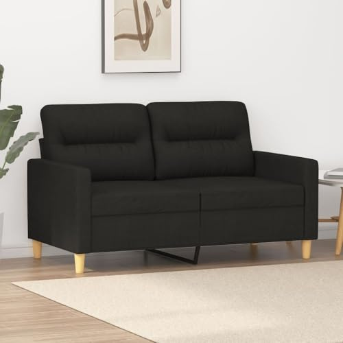 Frdhee Bodensofa, 2-Sitzer-Sofa Schwarz 120 cm Stoff Schlafcouch für Wohnzimmer und Schlafzimmer