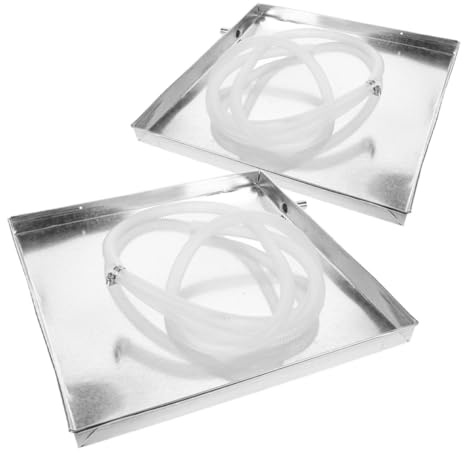 COHEALI Bac de Récupération D'eau pour Climatiseur Extérieur en Acier Inoxydable Installation Facile et Réglage de Taille, Plateau D'égouttage Portable pour Usage Extérieur