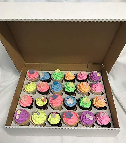 5 x Cupcake Muffin Mince Pie Fairy Cake Box in white, holds 24 :: 4 DEEP