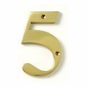 Brass 6 inch House Number 5