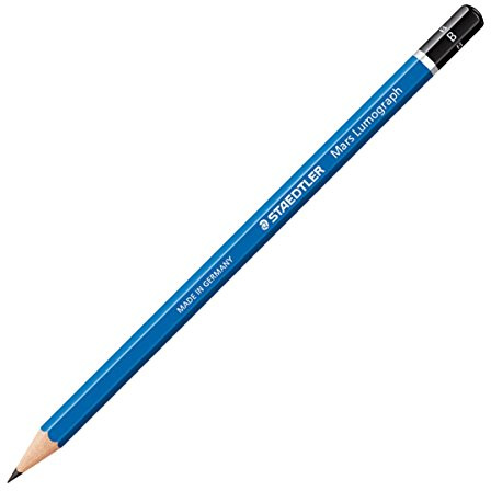Staedtler Mars Lumograph Bleistifte, 100, 2 mm Mine, Blau, 4 Stück