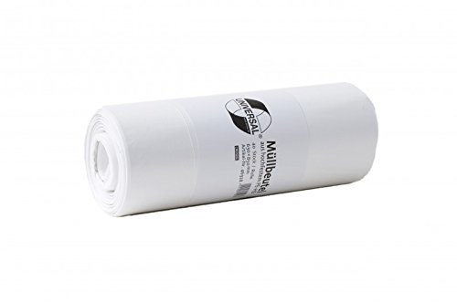 deiss universel Sacs poubelle 60–80l – Sacs Poubelle en blanc – Sac Poubelle Taille : 63 x 85 cm, épaisseur : 10 My – Sacs poubelles, Sac poubelle, des déchets Lot de 50 sachets/Rouleau
