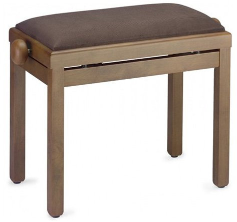 Stagg 21992 Walnuß Klavierbank mir Samtsitzfläche (justierbare Höhe : 49-59 cm) matt/braun