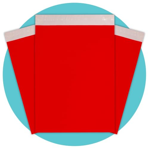 triplast 10 x 35,6 cm Kunststoff Versandtaschen Tasche – Rot (100 Stück)