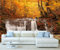 StickersWall Autumn Tree Forest Waterfall Nature Landscape Scenery Wall Mural Photo Wallpaper Picture Self Adhesive 1025 (228cm(W) x 161cm(H))