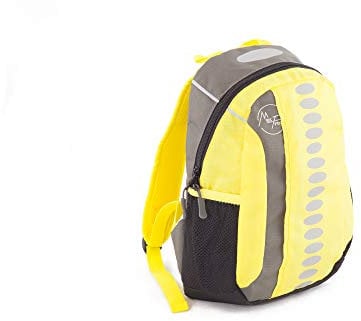 Max & Fred Rucksack Mini Kids 10L - Reflektoren - Für Kinder ab 3 Jahren - Gelb/Grau