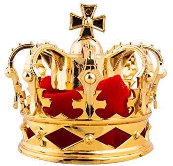 Miniatur-Krone-Kostümzubehör für Erwachsene Gold-rot