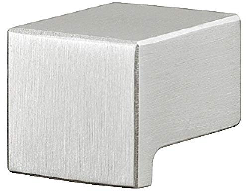 Gedotec Möbel-Knopf für Vitrine Küchengriff Küche Schubladen-Griff für Kleider-Schrank | H10051 | 12 x 20 x 9 mm | Edelstahl matt | 1 Stück - Türknopf eckig für Kommoden