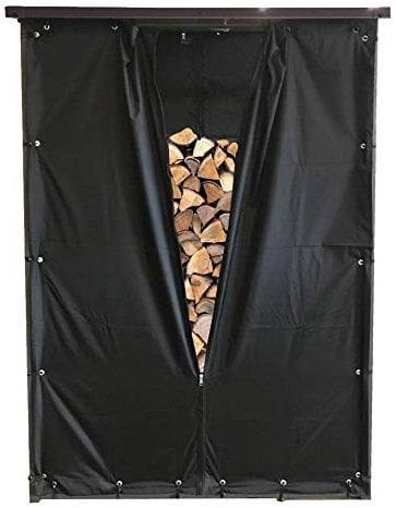 QUICK STAR Wetterschutz Front und Rückwand aus Polyester für Kaminholzunterstand 130x70x185cm