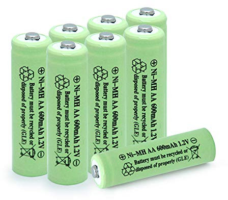 QBLPOWER AA Ni-MH 600mAh 1.2V Rechargable Solar Light Batteries for Outdoor Solar Lamps Garden Lights Remotes Mice(8Pcs)
