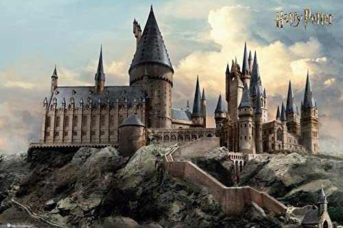 Harry Potter - Hogwarts - Day - Film Kino Movie Plakat Poster Druck - Größe 91,5x61 cm, Bunt