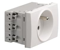 Prise de courant détrompée 2P+T spéciale goulotte Gallery - Blanc pure - WXF431 - Hager