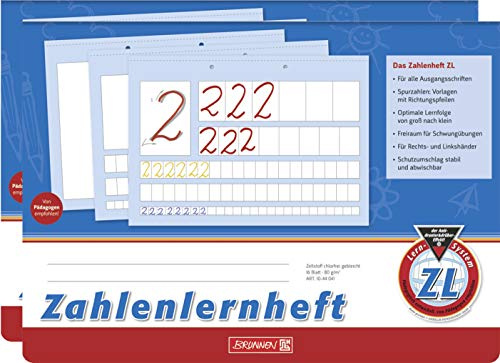 2x Brunnen Zahlenlernheft ZL, A4 Querformat