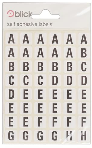 Blick Labels, Black, Self Adhesive Stickers, A to Z Letters, 13mm x 13mm, 144 Labels, for Home, Office, Family, School, Holiday Calendar Organising, Planner, Rewards Chart, Colour Coding
