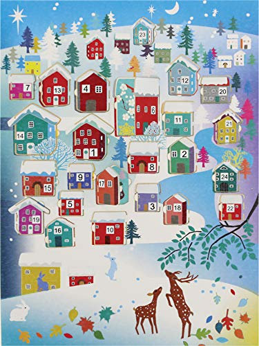 Forever Adventskalender A5 Karte Weihnachten Grußkarte Winterdorf 15x21cm