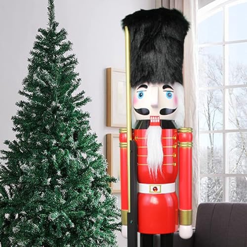 CDL 1,2 m di altezza life-size Chrisctams Nutcracker Large/gigante rosso natalizio in legno schiaccianoci soldato ornamento natale schiaccianoci Re K07