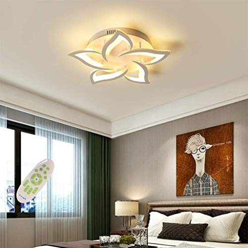 JIAODIE LED-Deckenleuchte Moderne Deckenlampe Kreative Blumenform Design Metall Acryl Blütenblätter Esszimmerlamp Schlafzimmer Wohnzimmer Deckenlicht(5heads/Ø58CM)