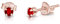 DTPSilver - 925 Sterling Silver Rose Gold plated Round TINY Stud Earrings made with Glittering Crystals from Swarovski® Elements - Diameter: 3 mm - Colour : Red Light Siam