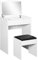 HOMCOM Tavolo da Trucco con Specchio Richiudibile, Tavolo da Trucco Moderno, con Sgabello, Vano Contenitore (10 Scomparti), MDF Bianco, 60.2 x 40.2 x 79cm
