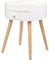 WOLTU Nachttisch Nachtschrank Beistelltisch Nachtkommode Sofatisch, mit Schublade, mit Beinen, Holz, MDF, Weiß, TS111ws-1